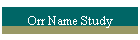 Orr Name Study